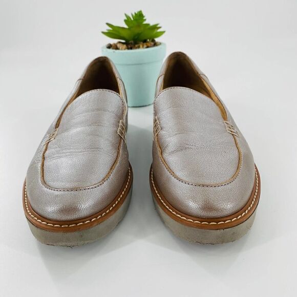 Naturalizer Women Auburn Closed Toe Oxfords In Silver Metallic Leather Size 7M - Picture 5 of 13